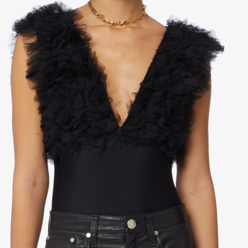 PINKO ELBA TULLE body suit M (fits like small)